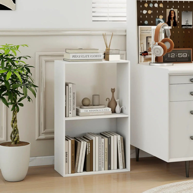 3-Tier Bookshelf with Open Storage - Set of 2 by DirectDeals