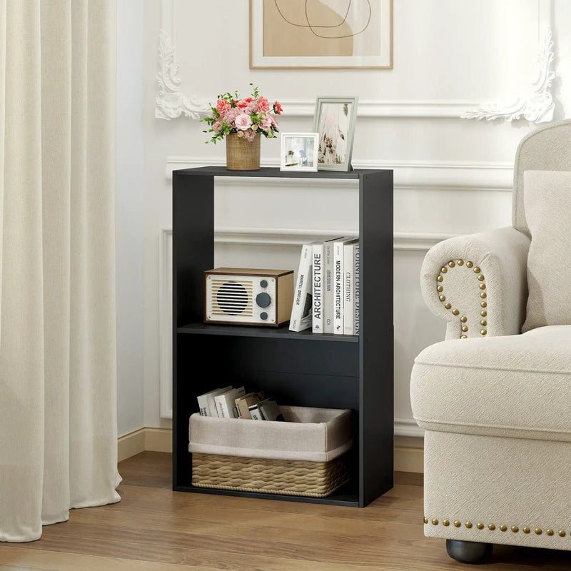 3-Tier Bookshelf with Open Storage - Set of 2 by DirectDeals