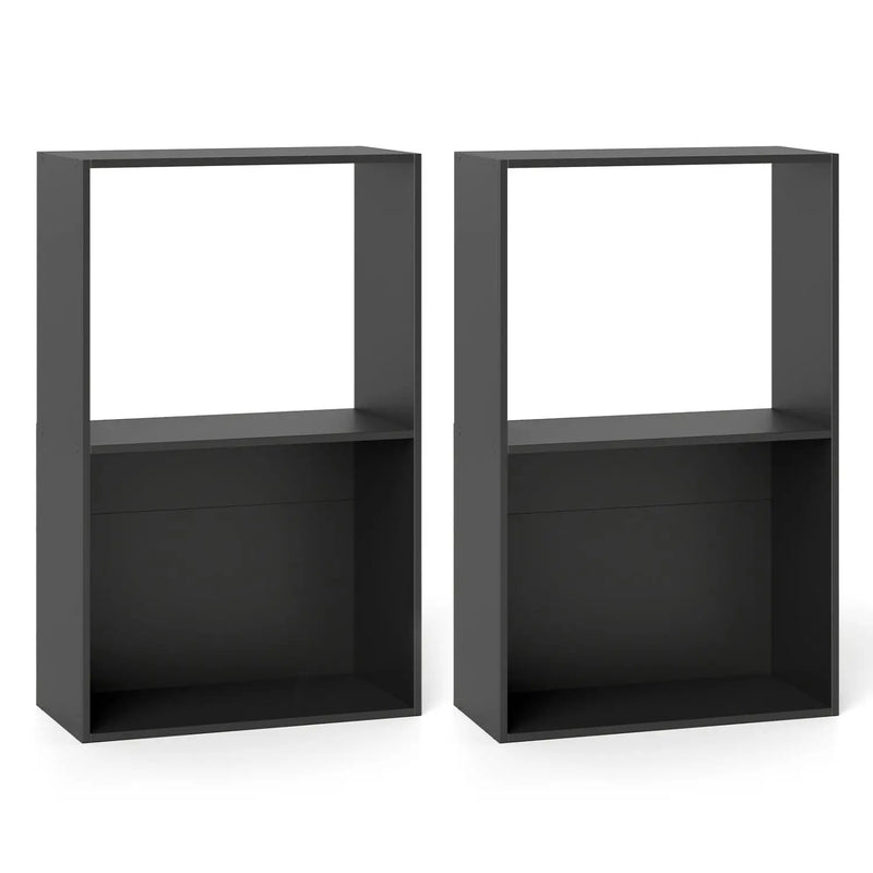 3-Tier Bookshelf with Open Storage - Set of 2 by DirectDeals