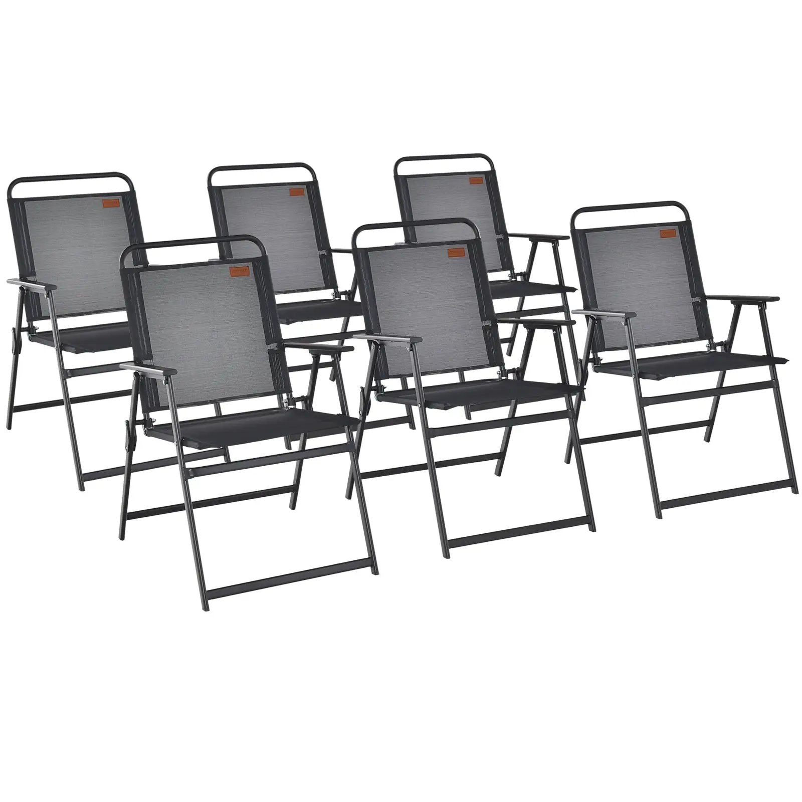 Set of 2/4/6 Outdoor Folding Chairs with Breathable Seat by DirectDeals