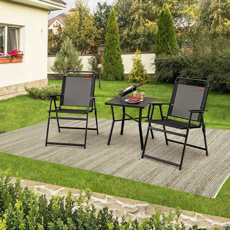 Set of 2/4/6 Outdoor Folding Chairs with Breathable Seat by DirectDeals