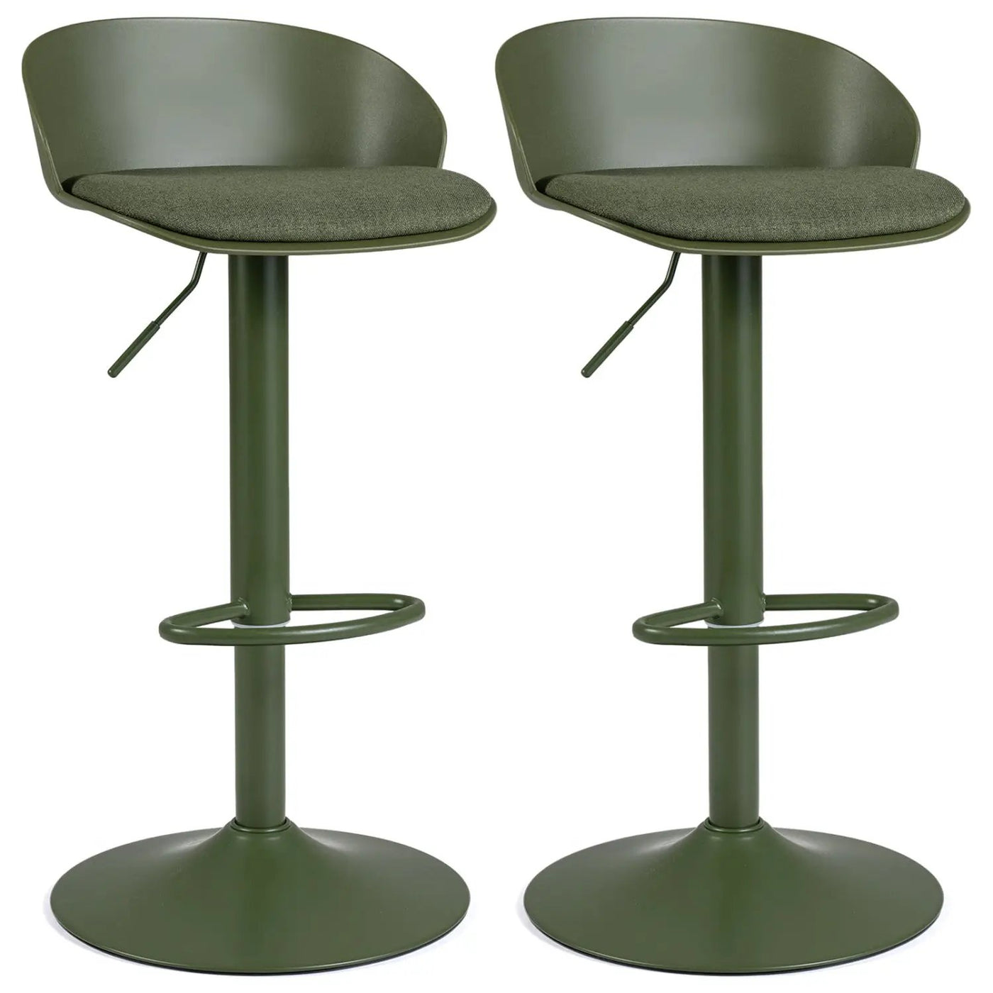 Adjustable Swivel Bar Stools Set of 2 with Back & Footrest by DirectDeals