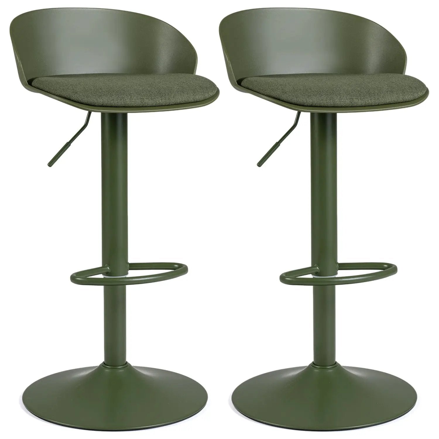 Adjustable Swivel Bar Stools Set of 2 with Back & Footrest by DirectDeals