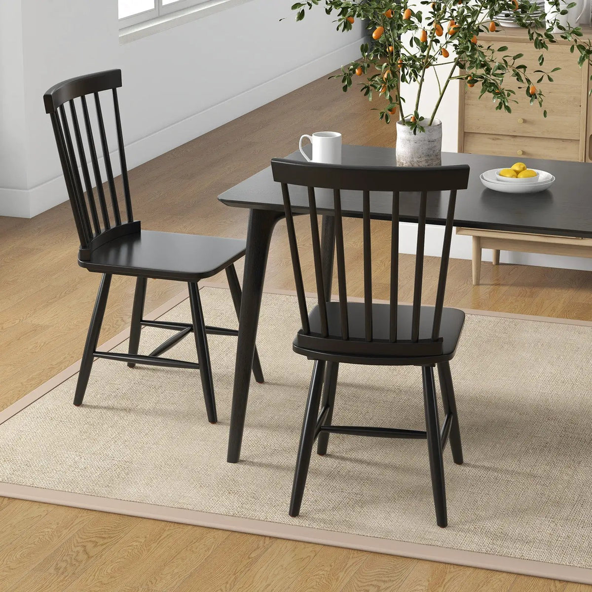 Set of 2 Windsor Dining Chairs with High Spindle Back by DirectDeals