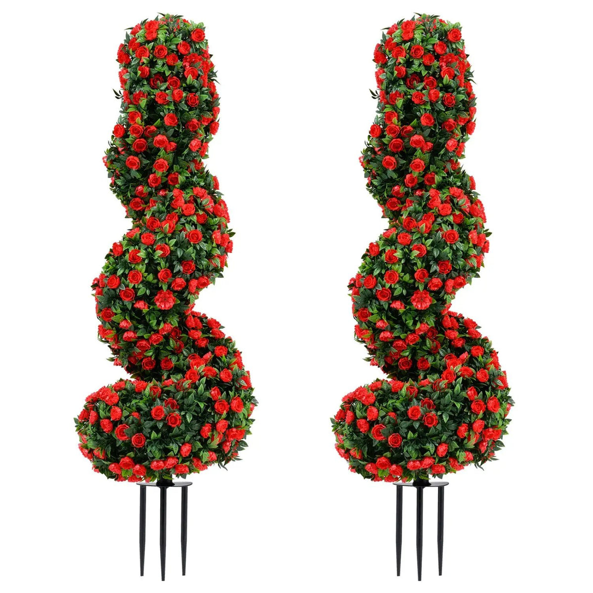 Artificial Spiral Topiary Trees 36" with Ground Spikes Set of 2, photo 3 of 16