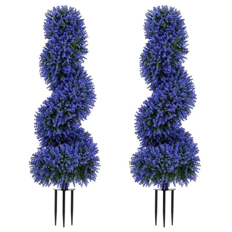 Artificial Spiral Topiary Trees 36" with Ground Spikes Set of 2 by DirectDeals