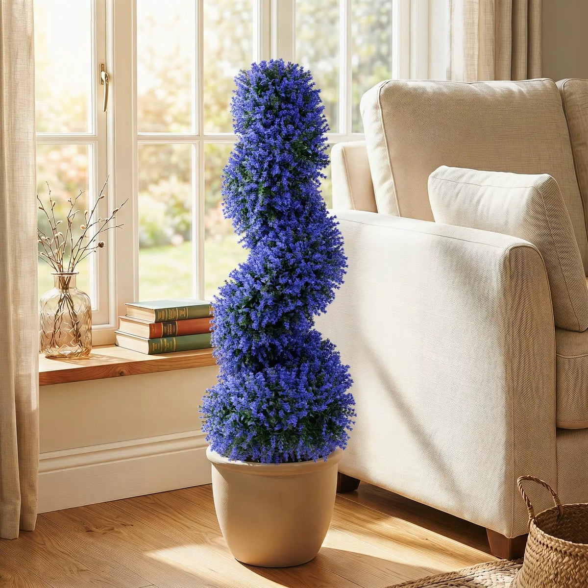 Artificial Spiral Topiary Trees 36" with Ground Spikes Set of 2, photo 14 of 16