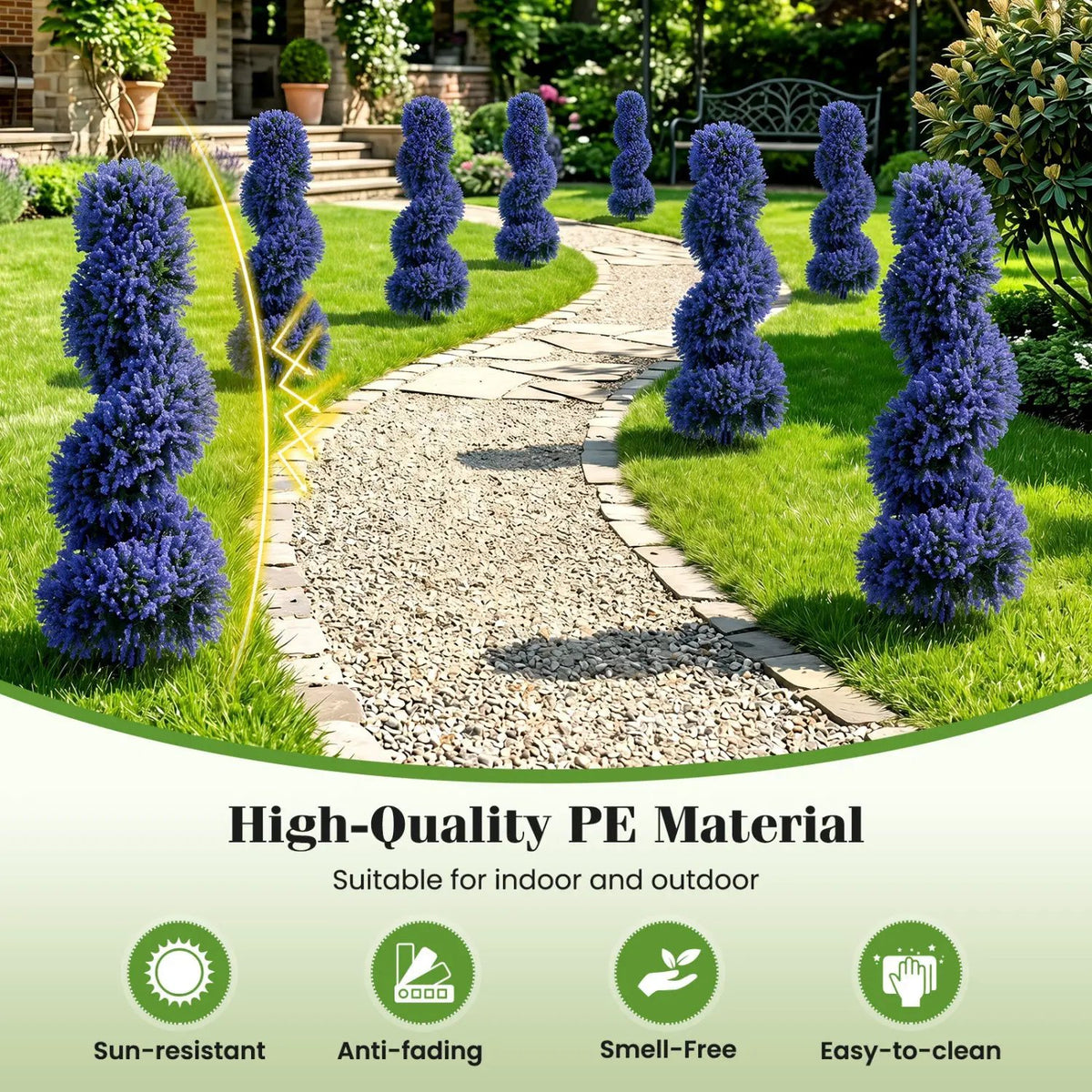 Artificial Spiral Topiary Trees 36" with Ground Spikes Set of 2, photo 16 of 16