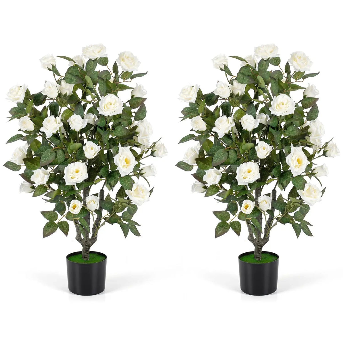 Artificial Rose Tree with Blooming Flowers - Set of 2, photo 3 of 16