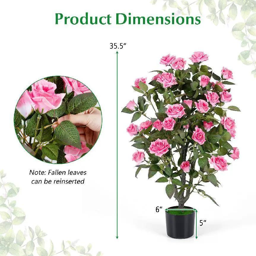 Artificial Rose Tree with Blooming Flowers - Set of 2, photo 12 of 16
