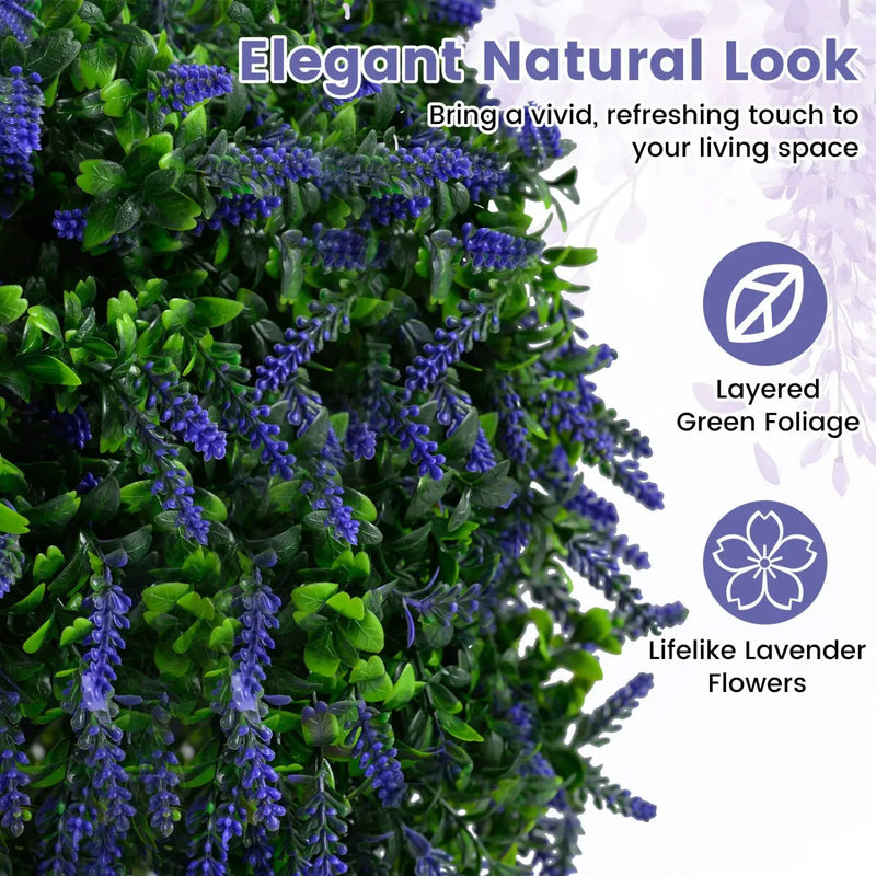 Artificial Lavender Topiary Ball Trees 22 Inch Set of 2 by DirectDeals