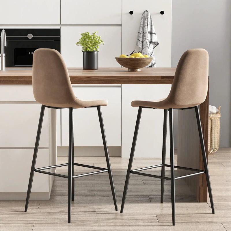 29.5 Inches High Back Bar Stools Set of 2 by DirectDeals