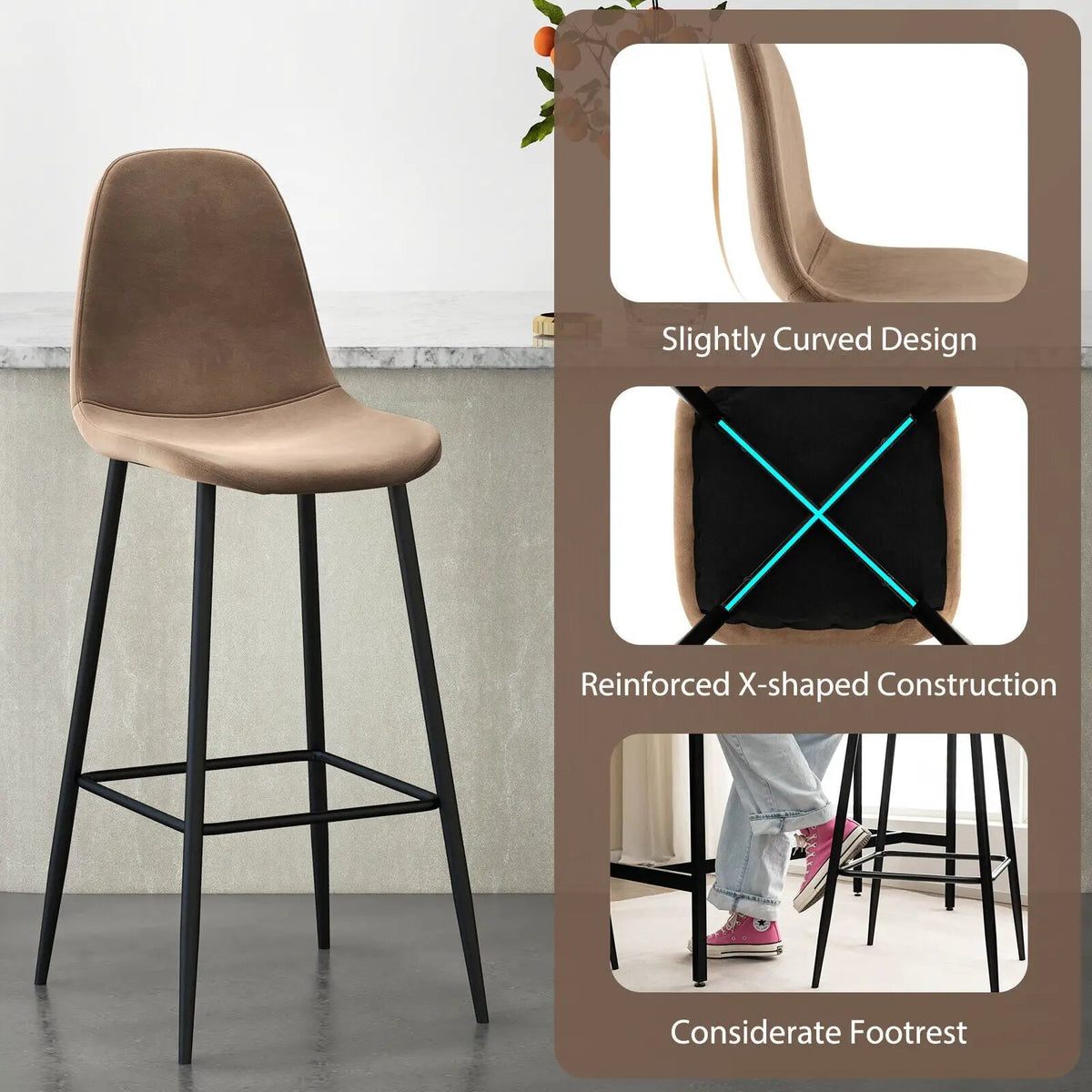 29.5 Inches High Back Bar Stools Set of 2, photo 13 of 14