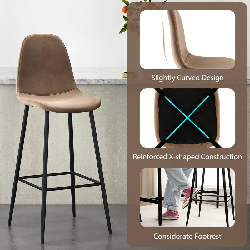 29.5 Inches High Back Bar Stools Set of 2 by DirectDeals