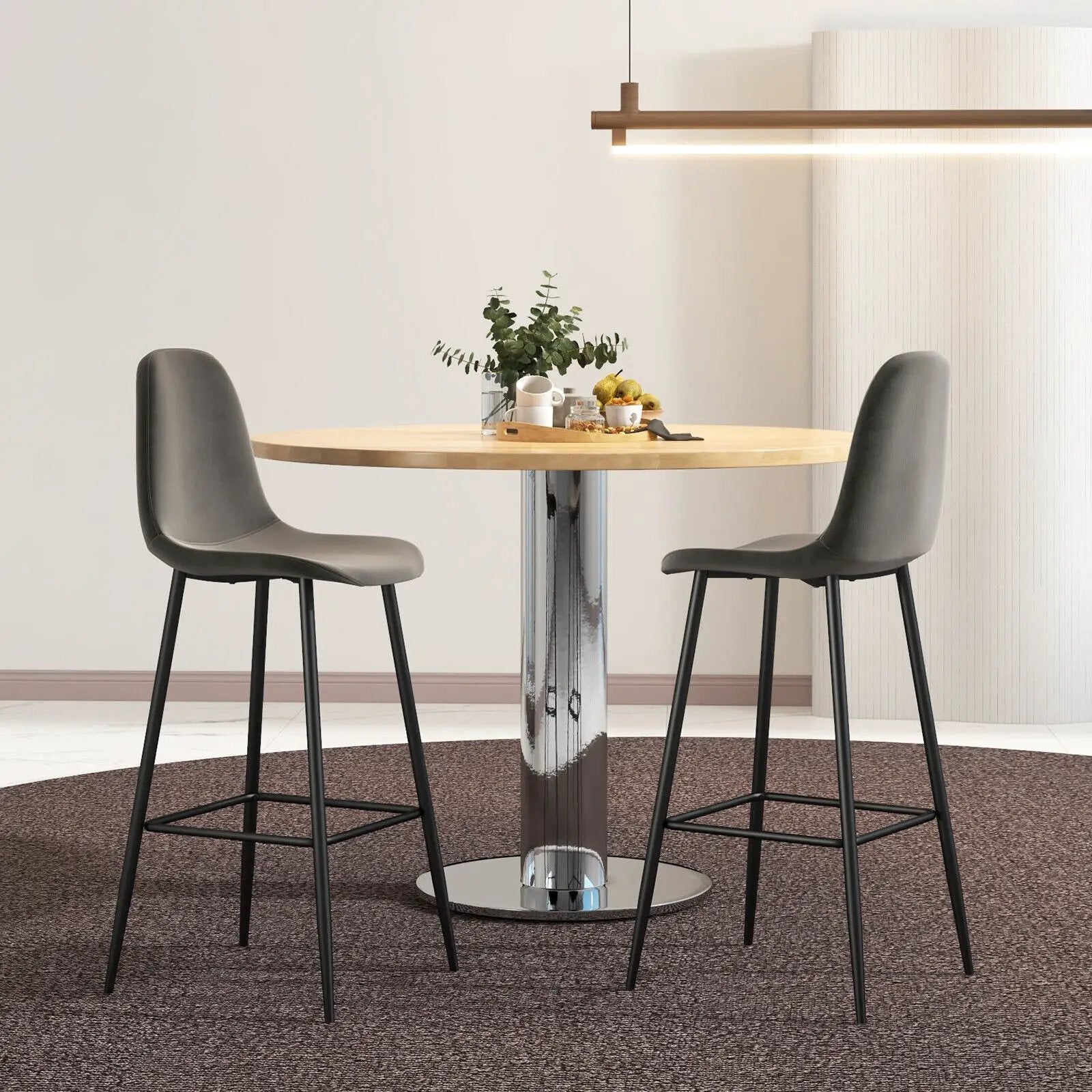 29.5 Inches High Back Bar Stools Set of 2 by DirectDeals