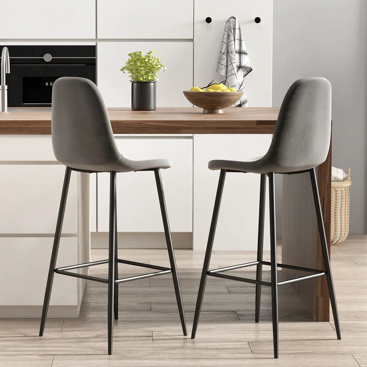 29.5 Inches High Back Bar Stools Set of 2, photo 4 of 14