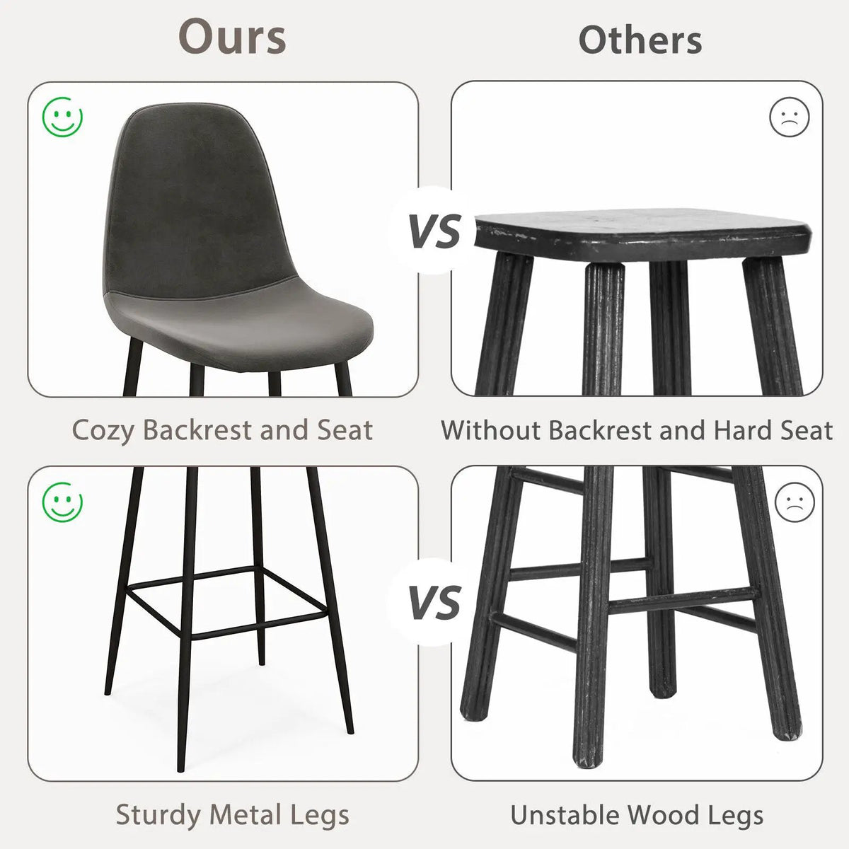 29.5 Inches High Back Bar Stools Set of 2, photo 12 of 14