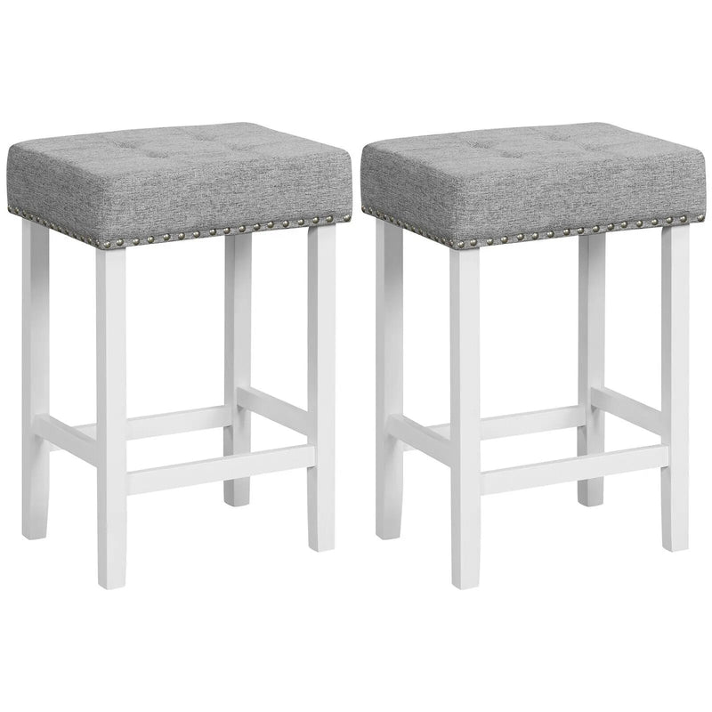 2 Pieces Counter Height Bar Stools with Sponge Padded Cushion by DirectDeals