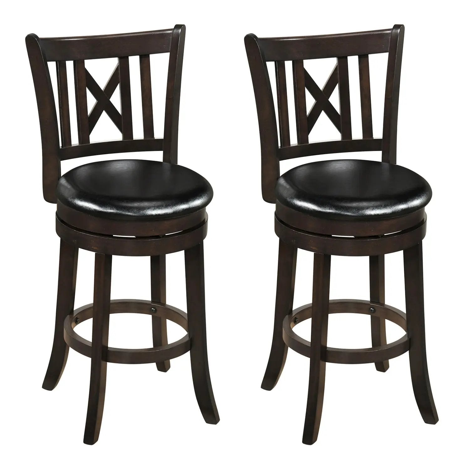Swivel Bar Stools Set of 2 with Backrest - 30 Inch by DirectDeals