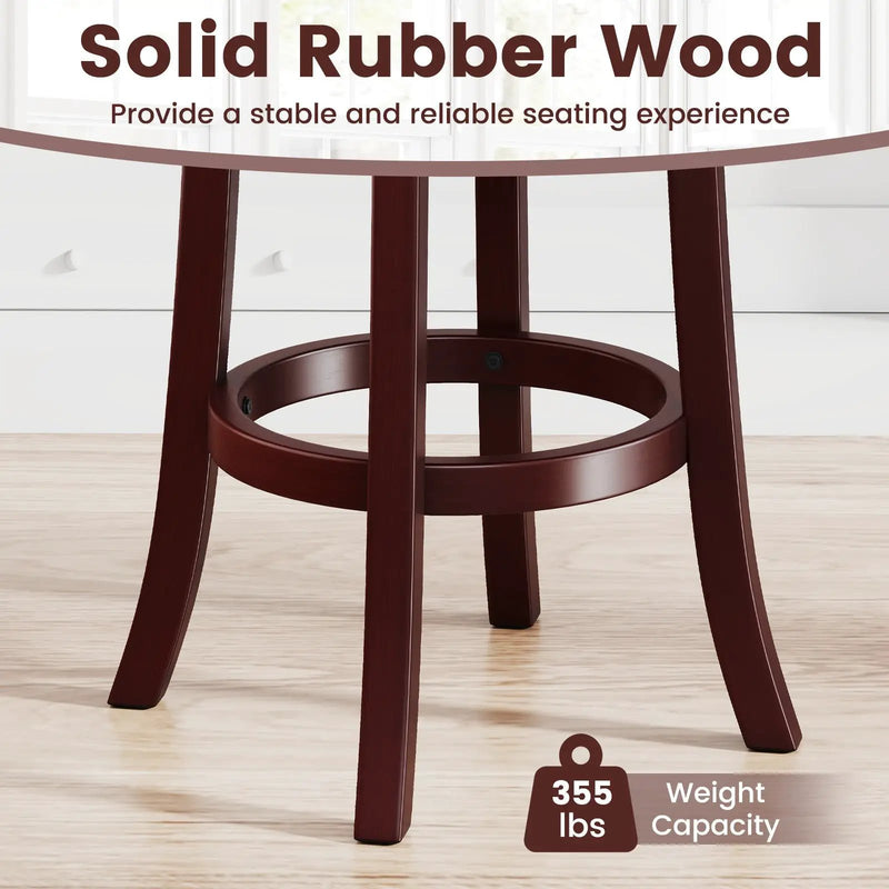Set of 2 Counter Height Swivel Barstools with High Backs and Footrests by DirectDeals