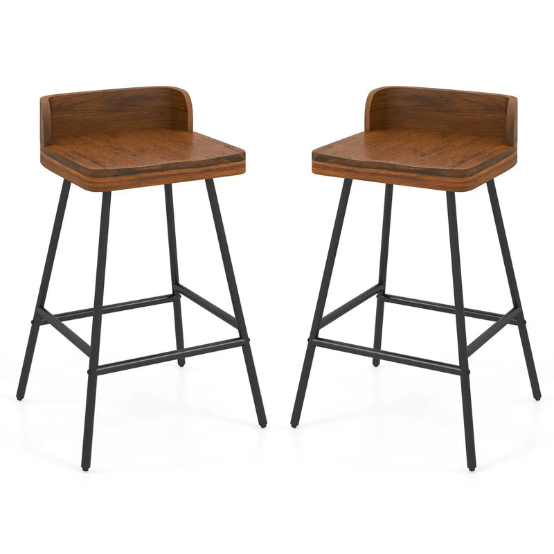 Counter Height Bar Stool Set with Low Back and Footrest by DirectDeals