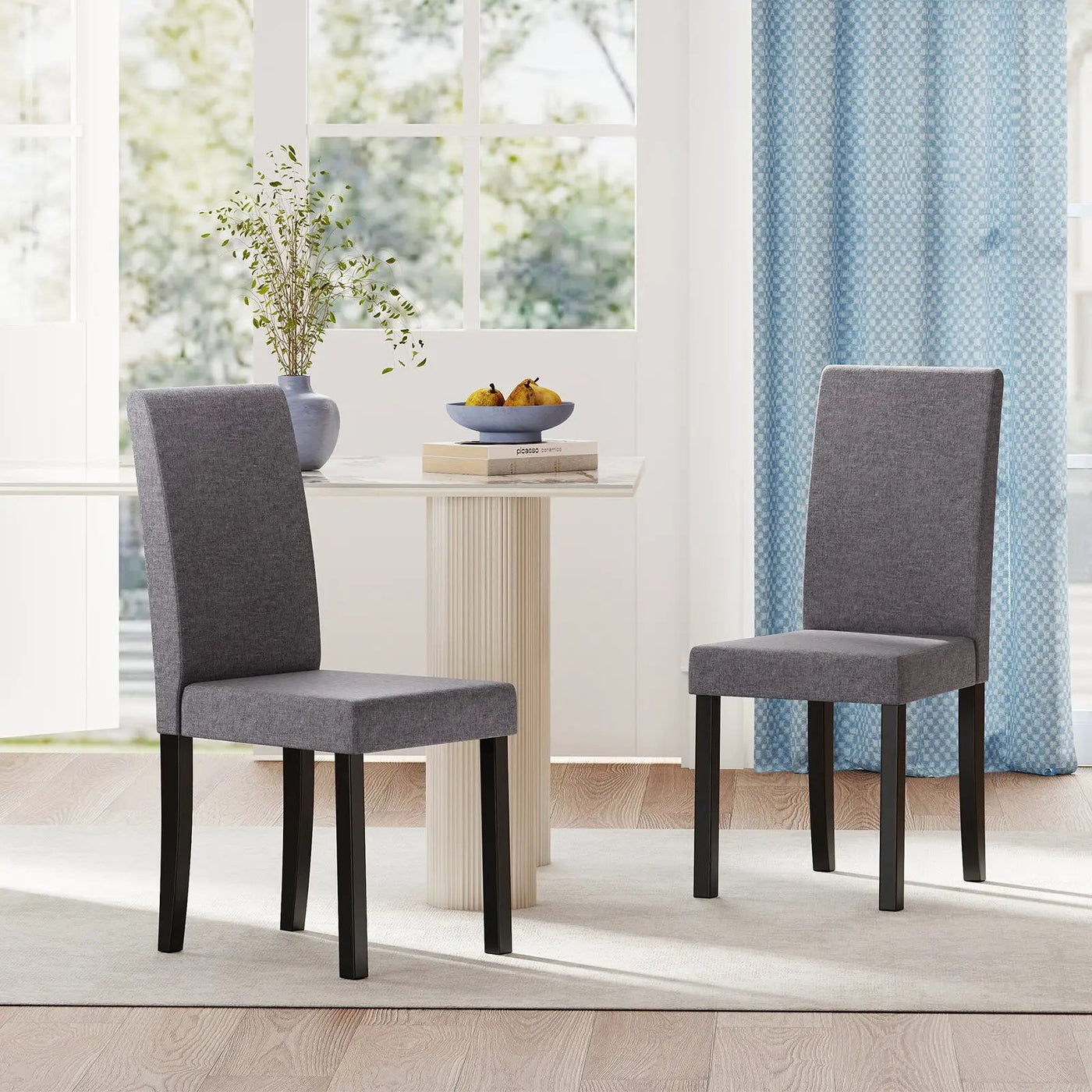 Set of 2 Dining Chair Mid-Century Modern Fabric Upholstered Parson Chairs by DirectDeals