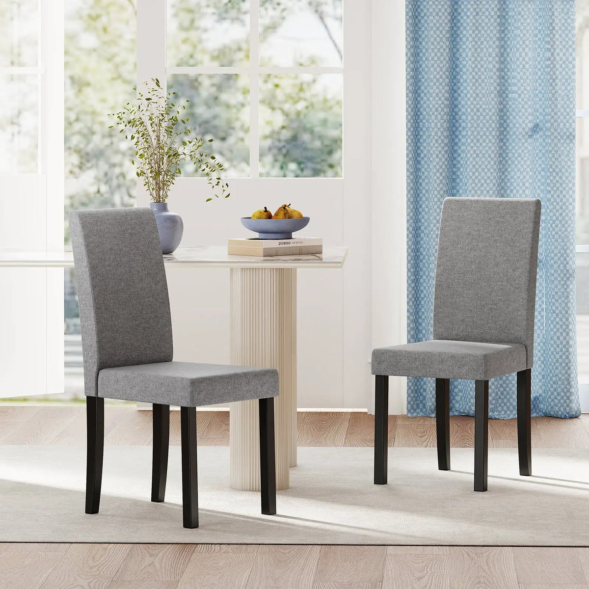 Set of 2 Dining Chair Mid-Century Modern Fabric Upholstered Parson Chairs by DirectDeals