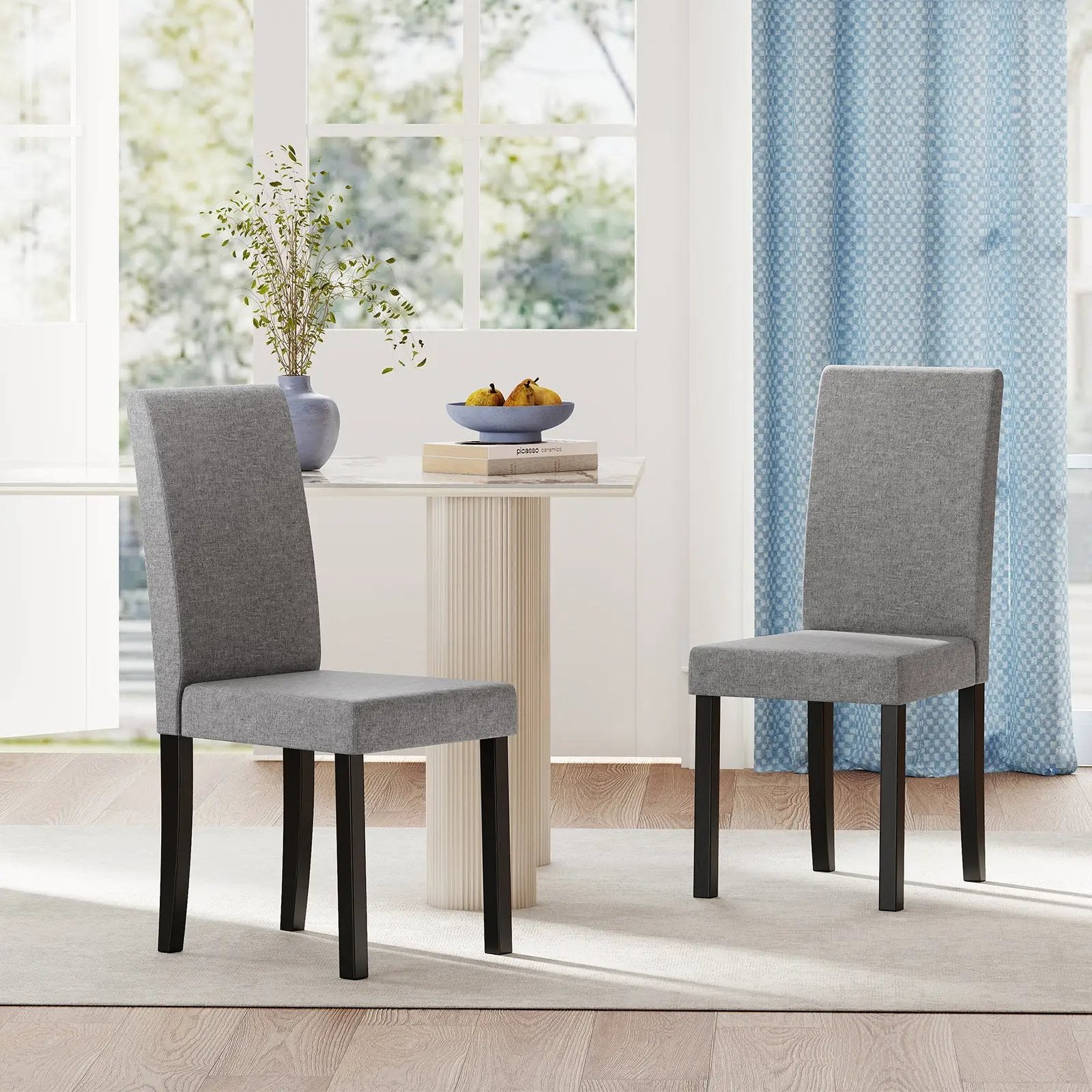 Set of 2 Dining Chair Mid-Century Modern Fabric Upholstered Parson Chairs by DirectDeals
