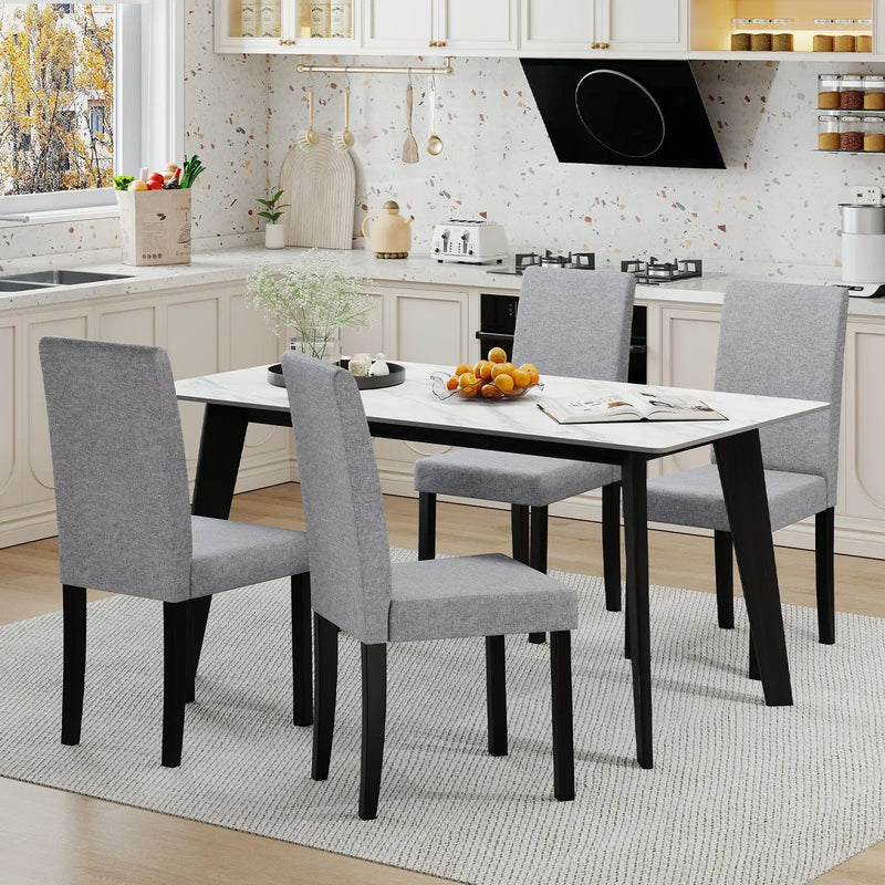Set of 2 Dining Chair Mid-Century Modern Fabric Upholstered Parson Chairs by DirectDeals