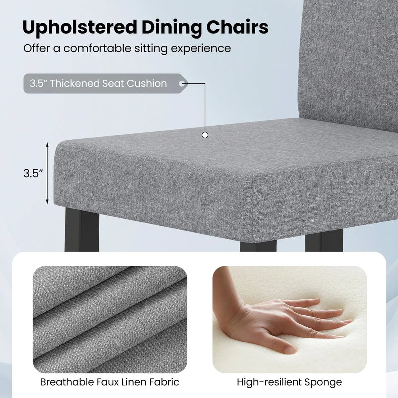 Set of 2 Dining Chair Mid-Century Modern Fabric Upholstered Parson Chairs by DirectDeals