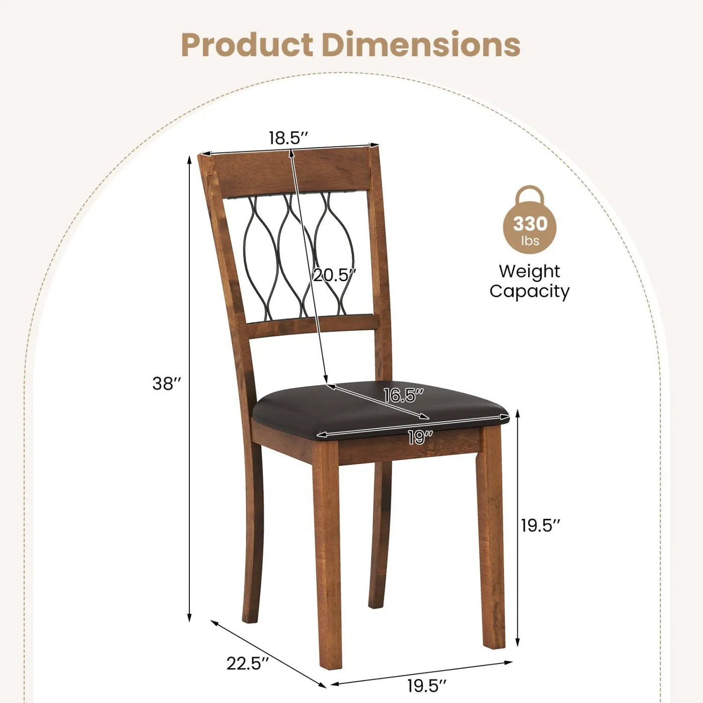 Set of 2 Dining Chair Fabric/Faux Leather Upholstered with Padded Seat by DirectDeals