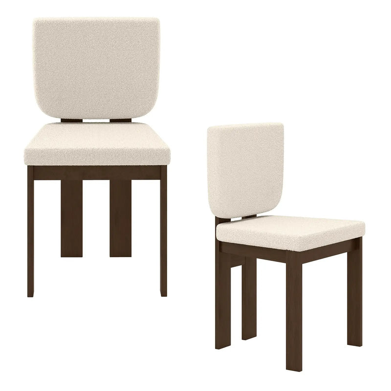 Wooden Dining Chair Set of 2 with Rubber Wood Leg for Home Office Living Room-Brown by DirectDeals