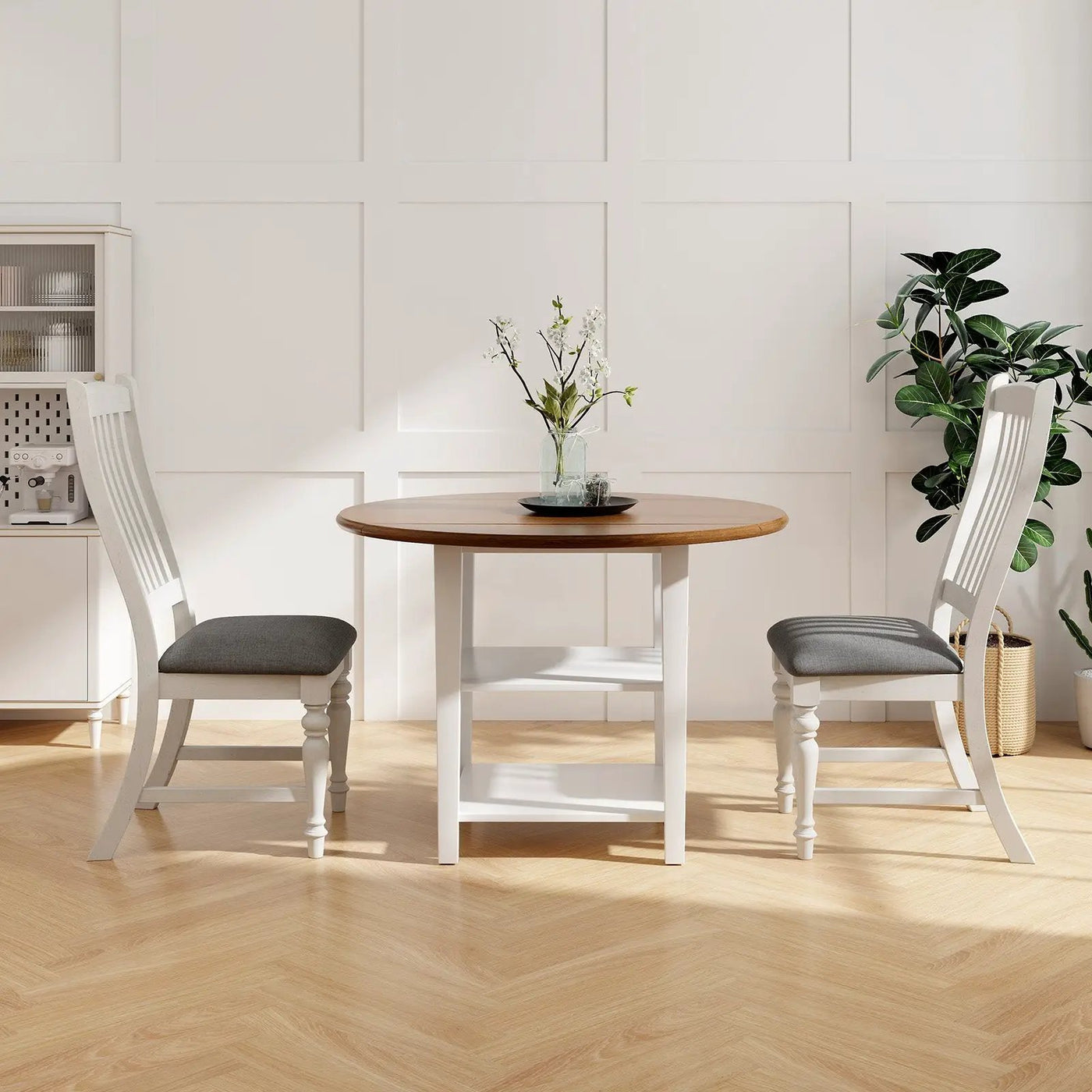 Set of 2 Dining Chairs Kitchen Side Chair with Solid Wood Legs by DirectDeals