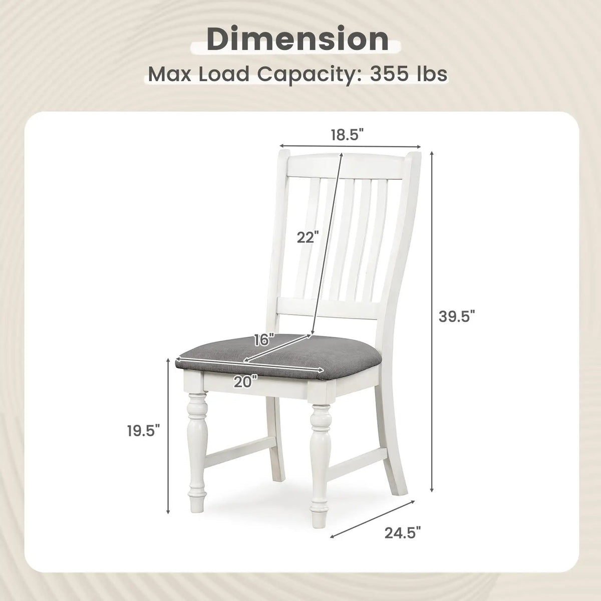 Set of 2 Dining Chairs Kitchen Side Chair with Solid Wood Legs by DirectDeals