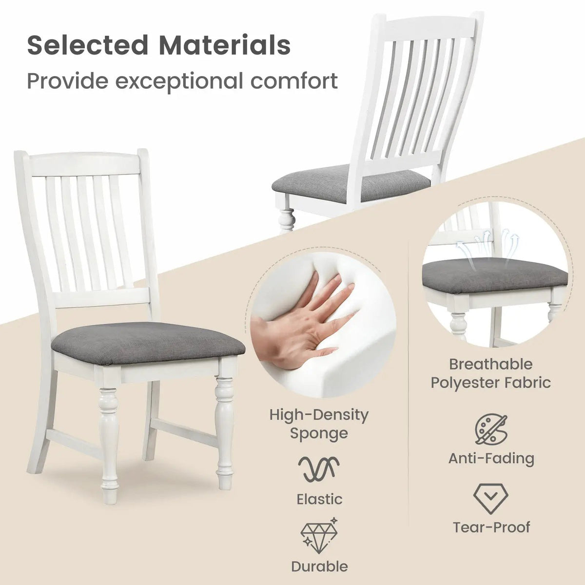 Set of 2 Dining Chairs Kitchen Side Chair with Solid Wood Legs by DirectDeals