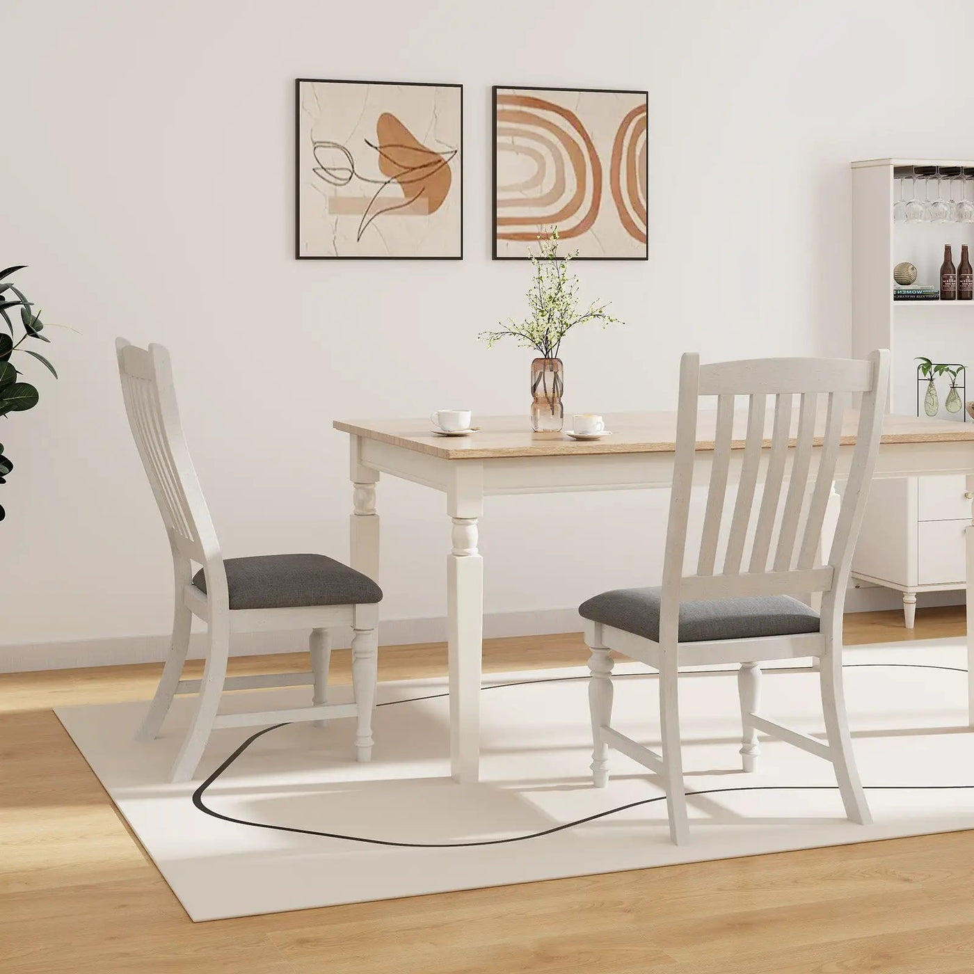 Set of 2 Dining Chairs Kitchen Side Chair with Solid Wood Legs by DirectDeals