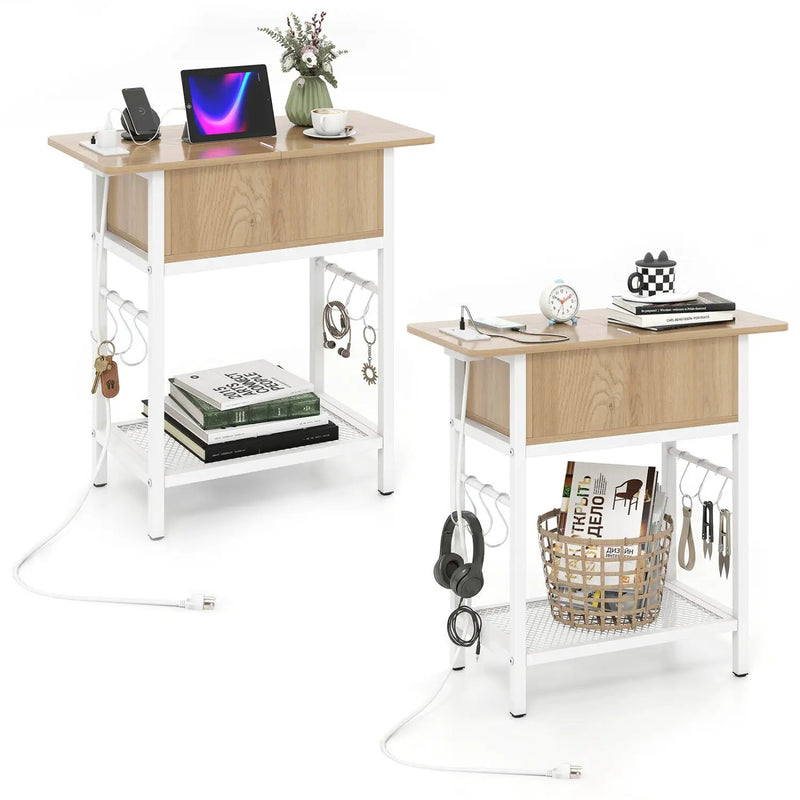 End Table Set with Charging Station & Hidden Compartment by DirectDeals