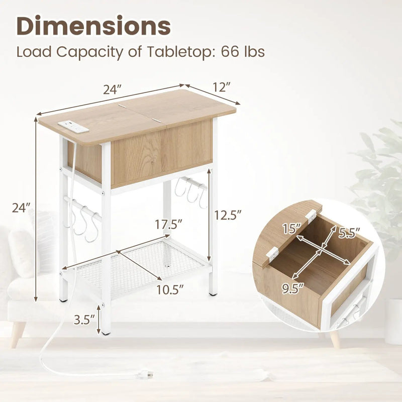 End Table Set with Charging Station & Hidden Compartment by DirectDeals