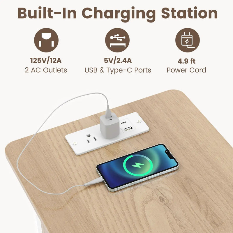 End Table Set with Charging Station & Hidden Compartment by DirectDeals
