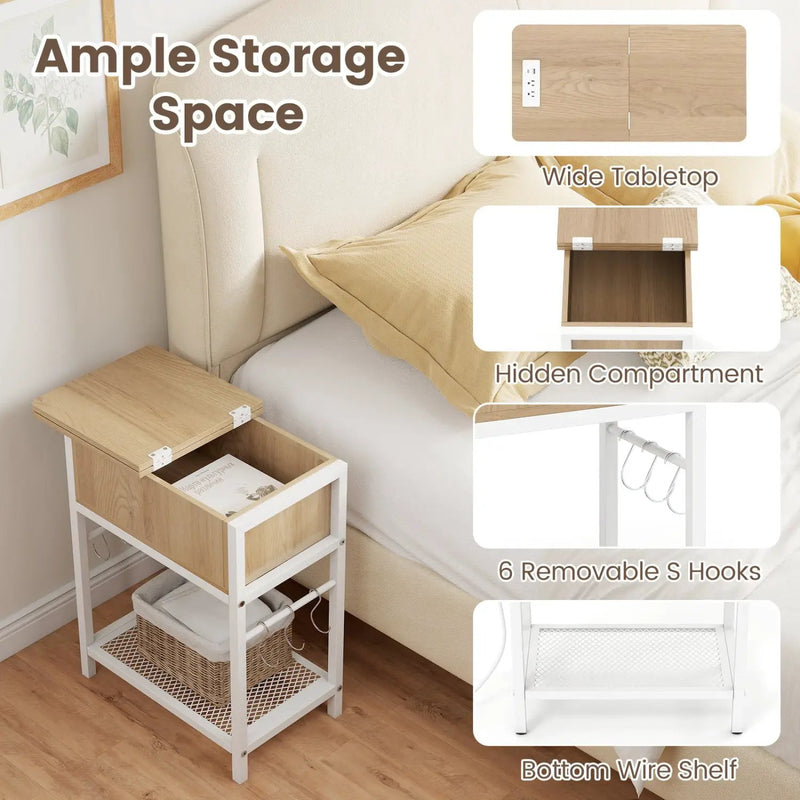 End Table Set with Charging Station & Hidden Compartment by DirectDeals