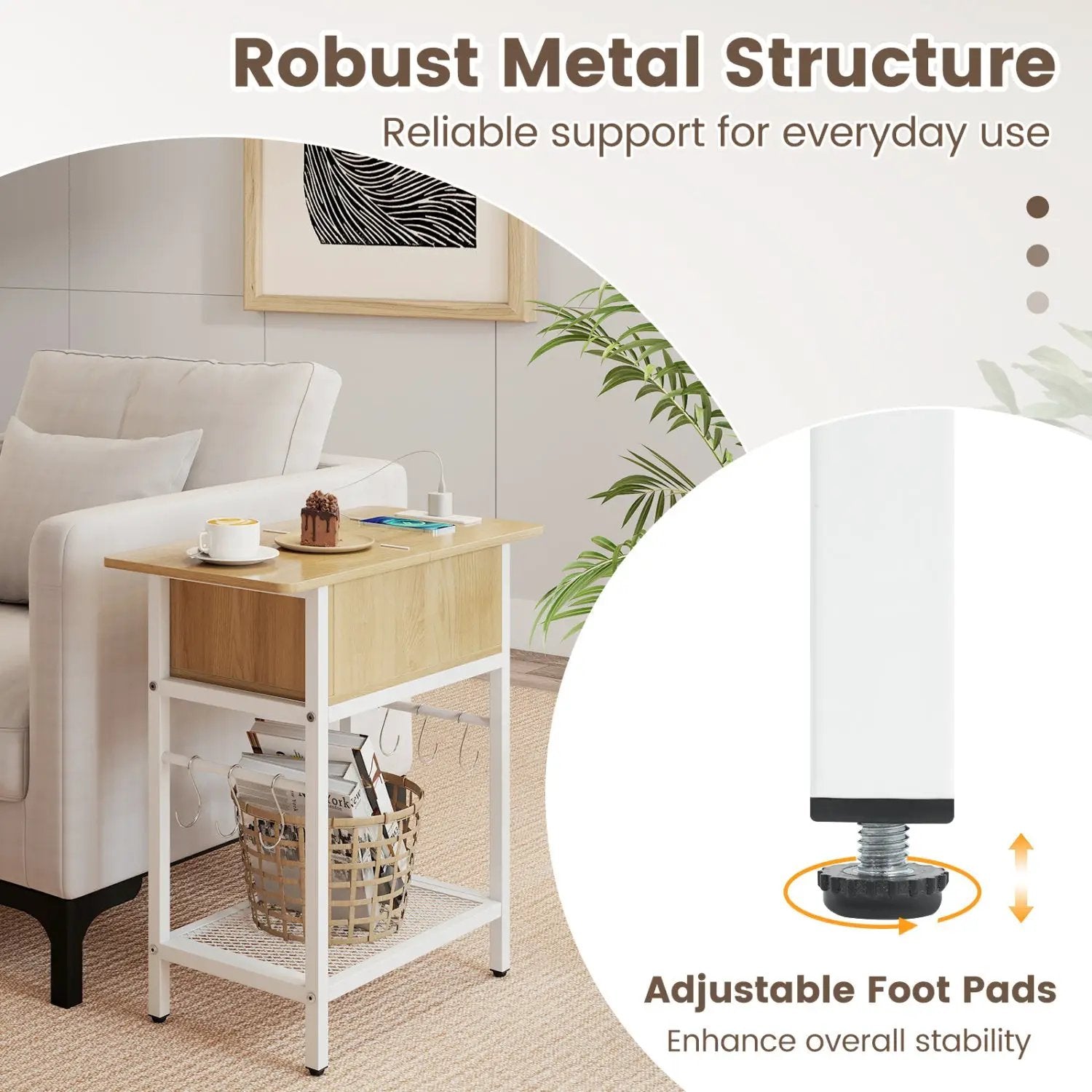 End Table Set with Charging Station & Hidden Compartment by DirectDeals