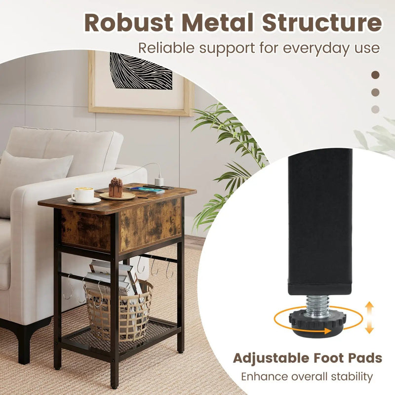 End Table Set with Charging Station & Hidden Compartment by DirectDeals