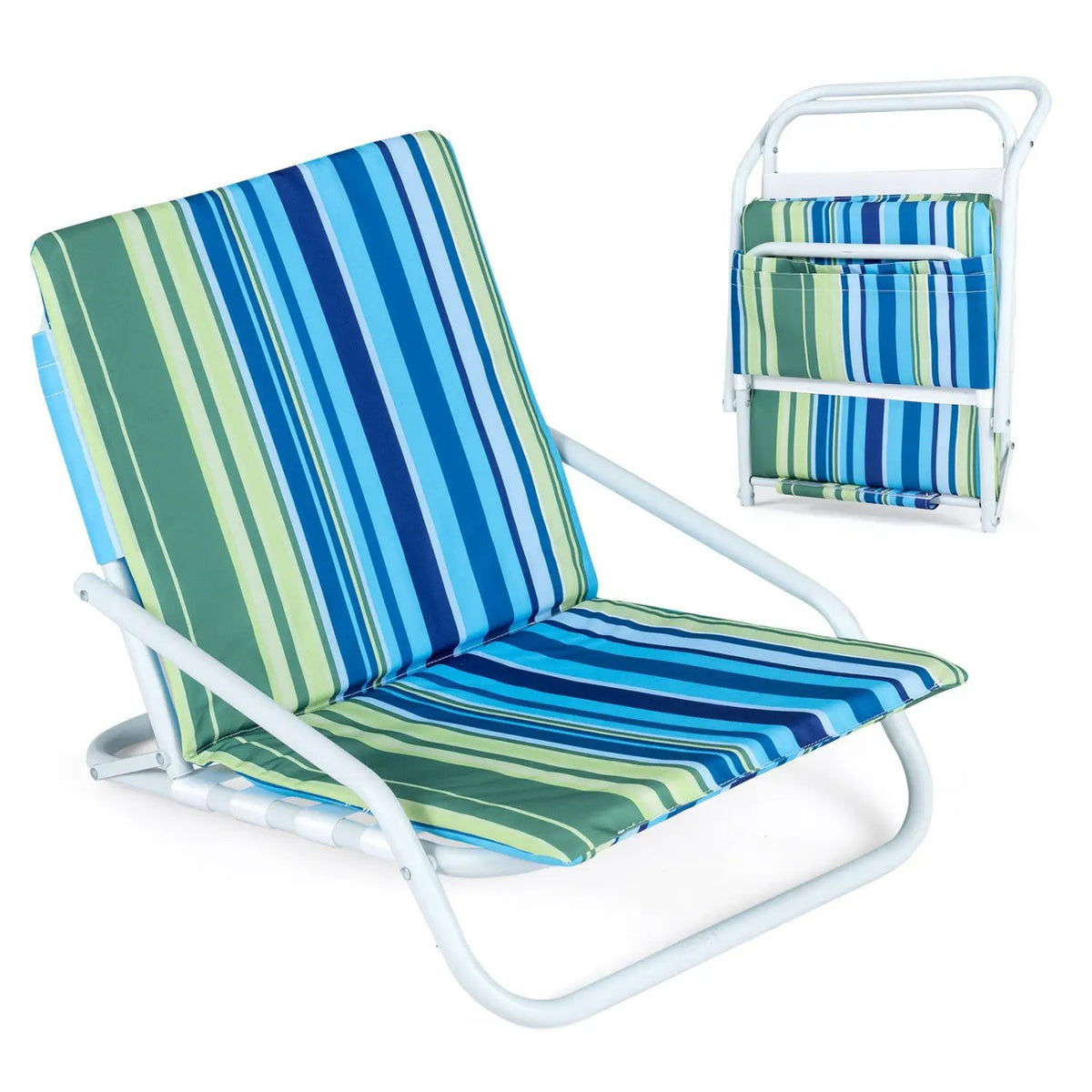 Folding Beach Chairs Set of 2 with Padded Seat, photo 11 of 16