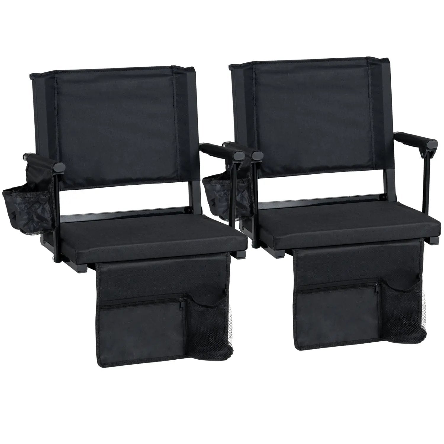 Folding Stadium Seat with Cup Holders - Set of 2 by DirectDeals