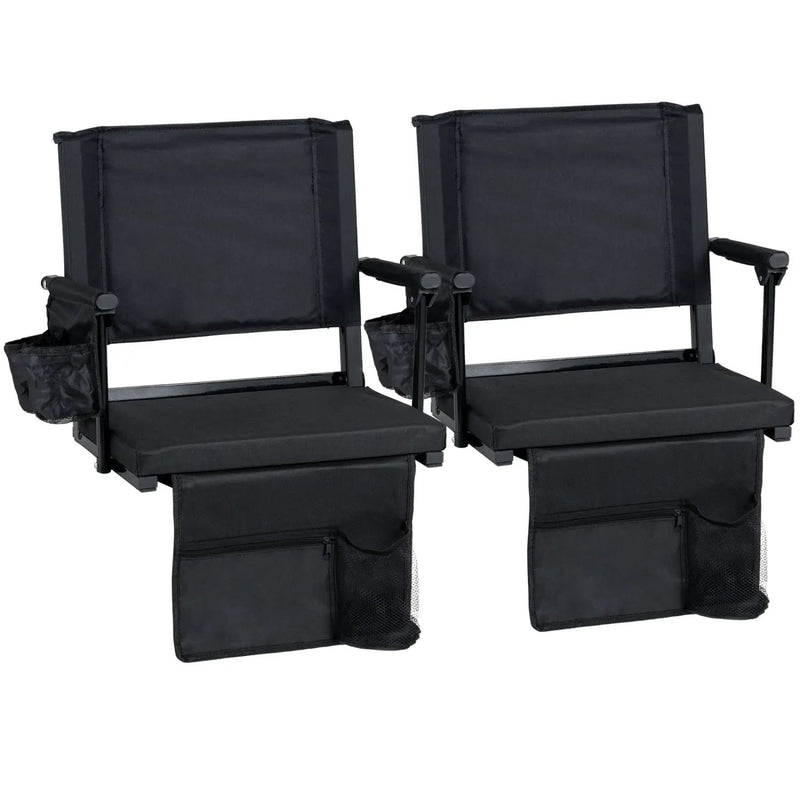 Folding Stadium Seat with Cup Holders - Set of 2 by DirectDeals