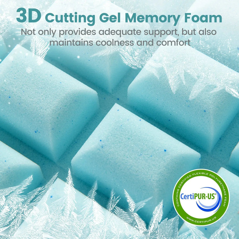 Set of 2 Gel Memory Foam Pillow 3D Cutting Air Flow Cooling Pillows with Pillowcase by DirectDeals