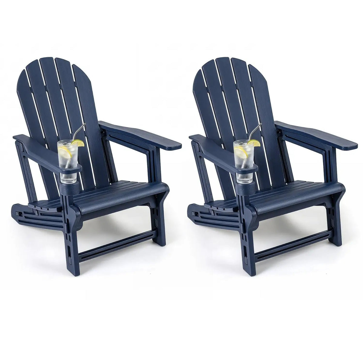 HDPE Adirondack Chairs Set of 2 with Cup Holders, photo 2 of 22