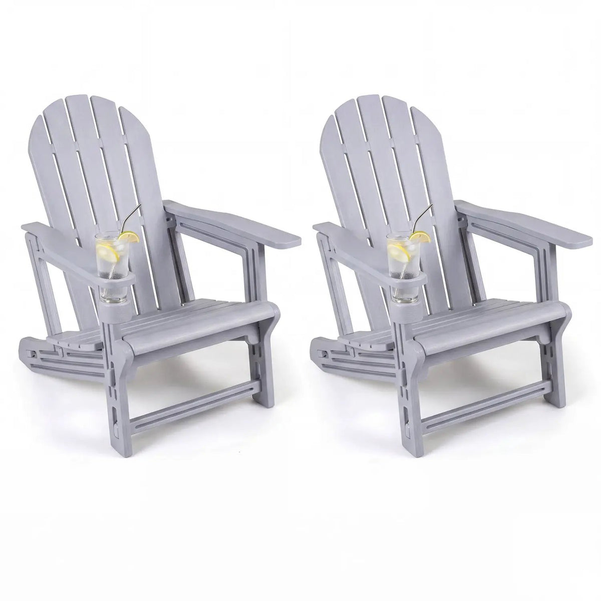 HDPE Adirondack Chairs Set of 2 with Cup Holders, photo 9 of 22