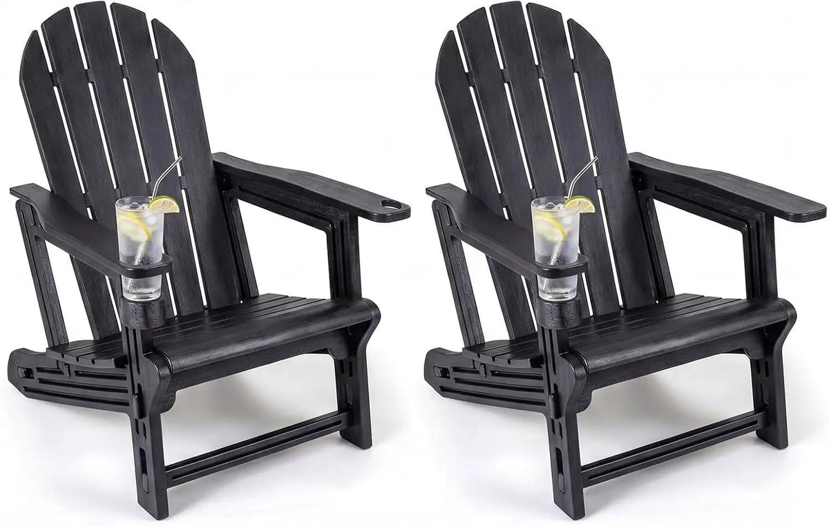 HDPE Adirondack Chairs Set of 2 with Cup Holders, photo 17 of 22