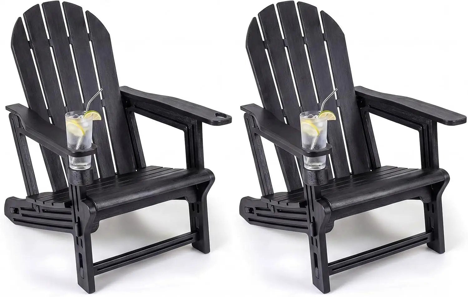 HDPE Adirondack Chairs Set of 2 with Cup Holders by DirectDeals